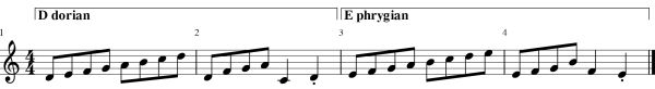 Dorian and phrygian
