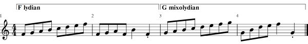 Lydian and mixolydian